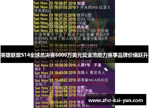 英雄联盟S14全球总决赛6000万美元奖金池助力赛事品牌价值跃升